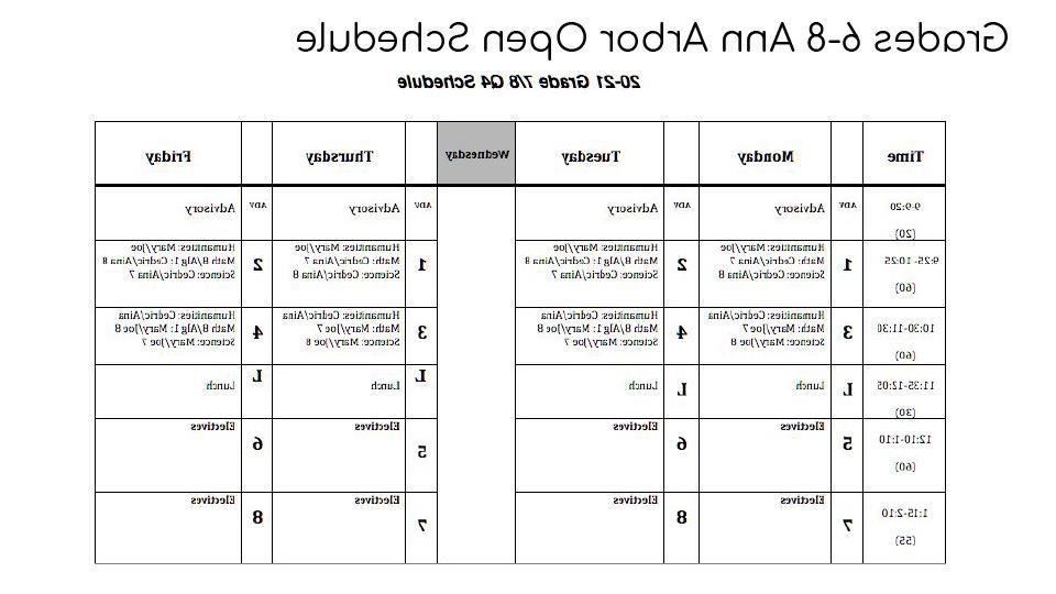 AA open hybrid schedule 